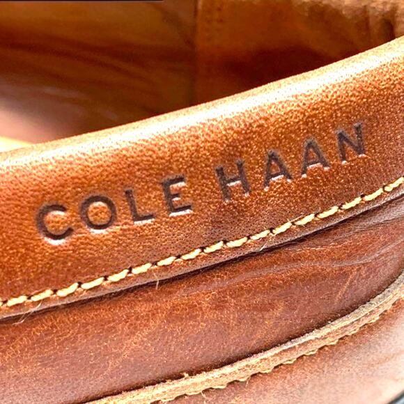 Men\'s Size 9.5 COLE HAAN GRAND OS Pinch Brown Leather Penny Loafers VGUC main image 12